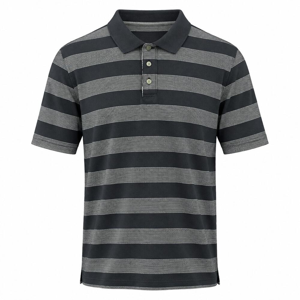 Glenmuir 1891 Men XXL Golf Polo Shirt Black Green Micro Stripe Mercerised Cotton